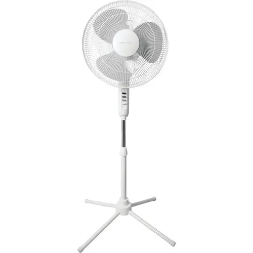 16 In. 3-Speed White Oscillating Pedestal Fan 16 In. 3-Speed White Oscillating Pedestal Fan
