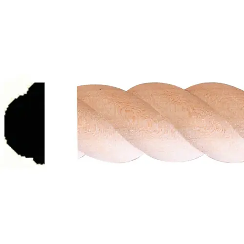 19/64 In. x 5/8 In. x 8 Ft. Hardwood Decorative Detail Rope Molding 19/64 In. x 5/8 In. x 8 Ft. Hardwood Decorative Detail Rope Molding