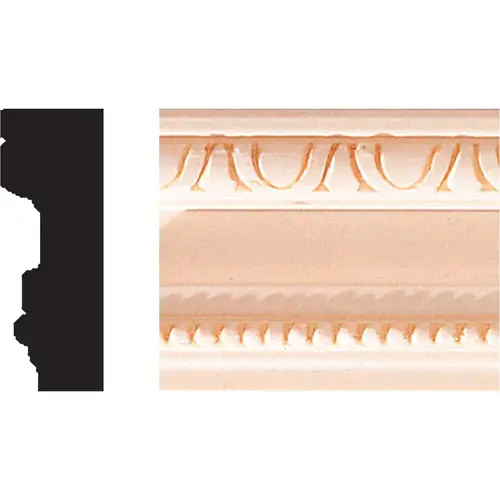 3/4 In. W. x 2 In. H. x 8 Ft. L. Hardwood Scrolled Decorative Chair Rail Molding - pack of 6 3/4 In. W. x 2 In. H. x 8 Ft. L. Hardwood Scrolled Decorative Chair Rail Molding - pack of 6