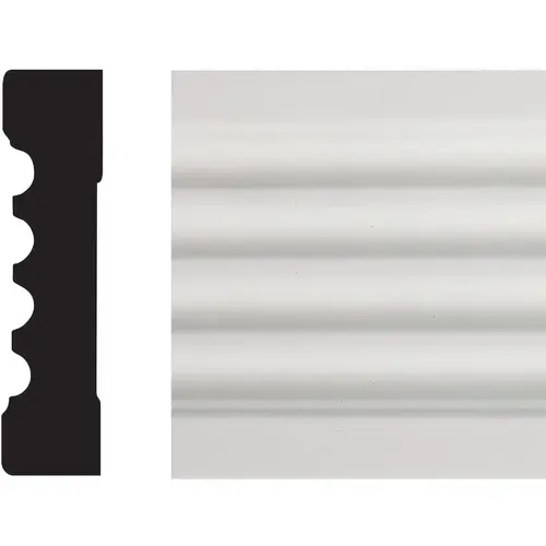 3/4 In. W. x 3 In. H. x 8 Ft. L. White MDF Fluted Casing Molding - pack of 6 3/4 In. W. x 3 In. H. x 8 Ft. L. White MDF Fluted Casing Molding - pack of 6