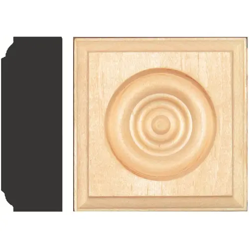 7/8 In. x 2-1/2 In. Unfinished Pine Rosette 7/8 In. x 2-1/2 In. Unfinished Pine Rosette