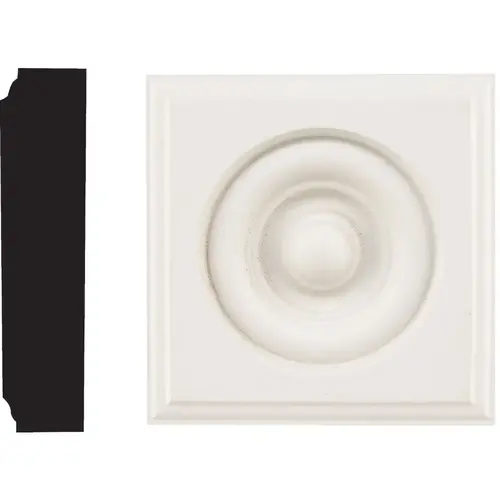 7/8 In. x 3-1/2 In. Primed MDF Rosette 7/8 In. x 3-1/2 In. Primed MDF Rosette