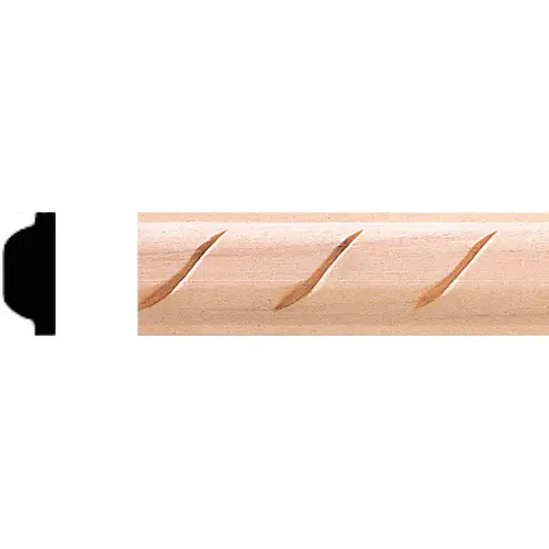 3/8 In. x 3/4 In. x 8 Ft. Hardwood Decorative Detail Rope Molding 3/8 In. x 3/4 In. x 8 Ft. Hardwood Decorative Detail Rope Molding