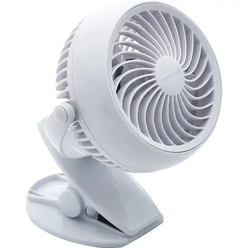 4 In. Stepless Speed White Rechargeable USB Clip-On Fan 4 In. Stepless Speed White Rechargeable USB Clip-On Fan