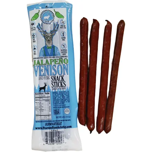 4 Oz. Venison Jalapeno Multi-Pack Snack Stick Jerky 4 Oz. Venison Jalapeno Multi-Pack Snack Stick Jerky