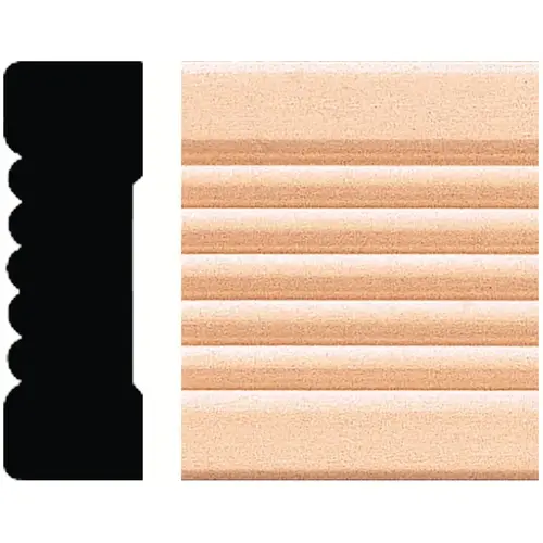 21/32 In. W. x 2-1/4 In. H. x 8 Ft. L. Natural Hardwood Fluted Wood Casing 21/32 In. W. x 2-1/4 In. H. x 8 Ft. L. Natural Hardwood Fluted Wood Casing