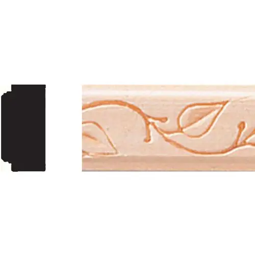 11/16 In. W. x 3/4 In. H. x 8 Ft. L. Natural MDF Decorative Vine Detail Casing Molding 11/16 In. W. x 3/4 In. H. x 8 Ft. L. Natural MDF Decorative Vine Detail Casing Molding