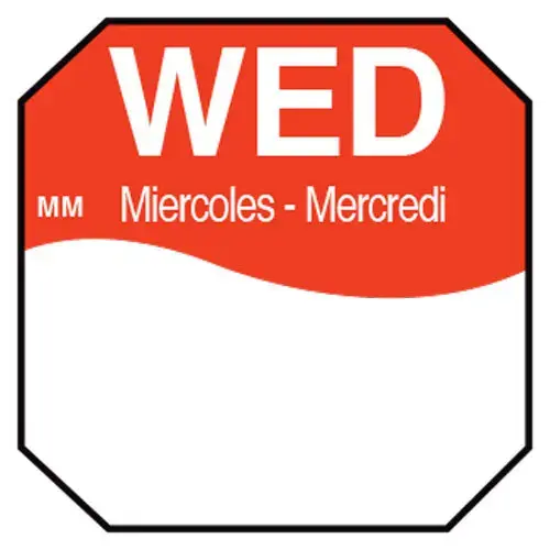 LABEL WEDNESDAY 1 INCH OCTAGON TRILING