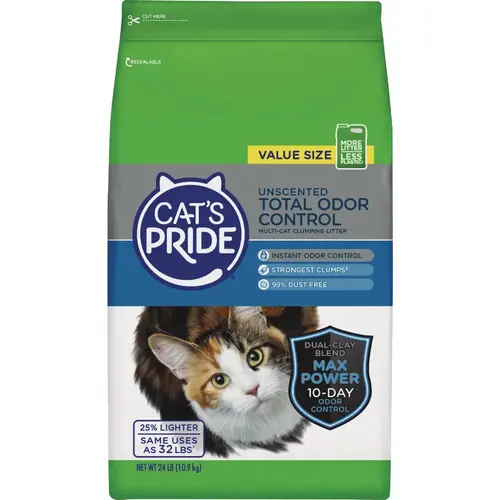 24 Lb. Multi-Cat Clumping Unscented Total Odor Control Cat Litter 24 Lb. Multi-Cat Clumping Unscented Total Odor Control Cat Litter