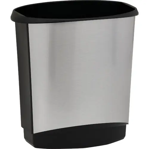 Ovo Vanity 3.8 Gal. Wastebasket Silver and Black Ovo Vanity 3.8 Gal. Wastebasket Silver and Black