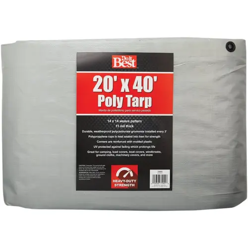 Silver Woven 20 Ft. x 40 Ft. Heavy Duty Poly Tarp Silver Woven 20 Ft. x 40 Ft. Heavy Duty Poly Tarp