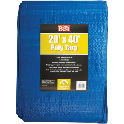Blue Woven 20 Ft. x 40 Ft. General Purpose Tarp Blue Woven 20 Ft. x 40 Ft. General Purpose Tarp
