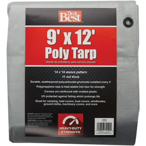 Silver Woven 9 Ft. x 12 Ft. Heavy Duty Poly Tarp Silver Woven 9 Ft. x 12 Ft. Heavy Duty Poly Tarp