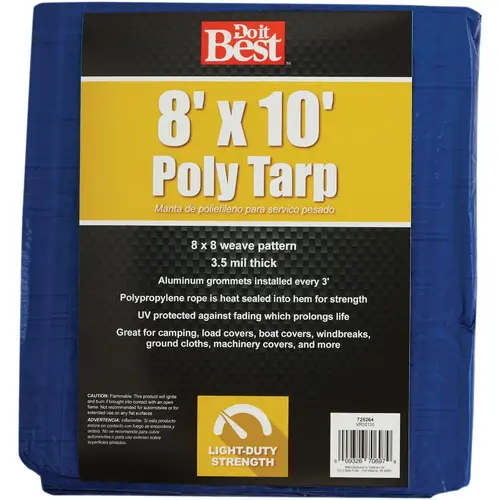 Blue Woven 8 Ft. x 10 Ft. General Purpose Tarp Blue Woven 8 Ft. x 10 Ft. General Purpose Tarp