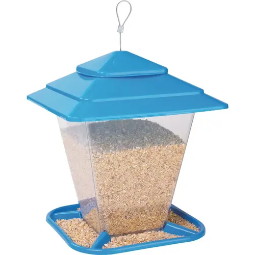 Plastic 6.6 Lb. Capacity Square Seed Hopper Bird Feeder Plastic 6.6 Lb. Capacity Square Seed Hopper Bird Feeder