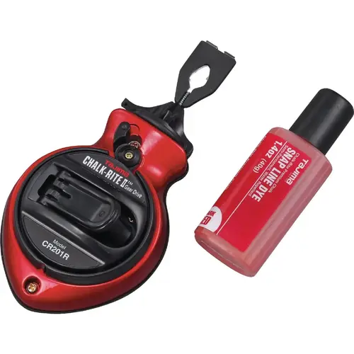 Chalk-Rite II 100 Ft. Extra Bold Chalk Line Reel and Chalk, Red Chalk-Rite II 100 Ft. Extra Bold Chalk Line Reel and Chalk, Red