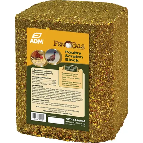 Pen Pals 25 Lb. Poultry Scratch Block Chicken Feed Pen Pals 25 Lb. Poultry Scratch Block Chicken Feed