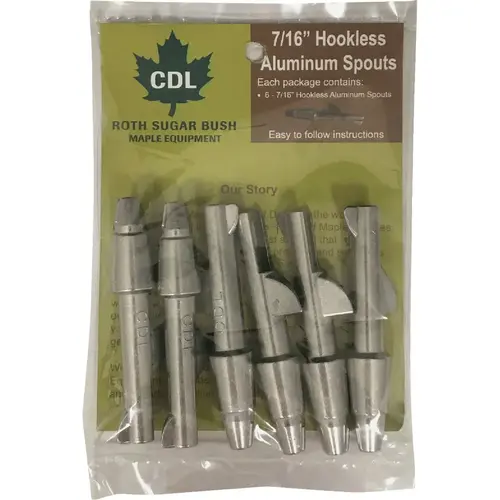 Maple Sugaring Hookless Aluminum Spout - pack of 6 Maple Sugaring Hookless Aluminum Spout - pack of 6