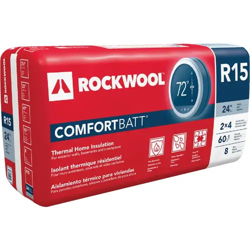 Comfortbatt R-15 24 In. x 47 In. Stone Wool Insulation - pack of 8 Comfortbatt R-15 24 In. x 47 In. Stone Wool Insulation - pack of 8