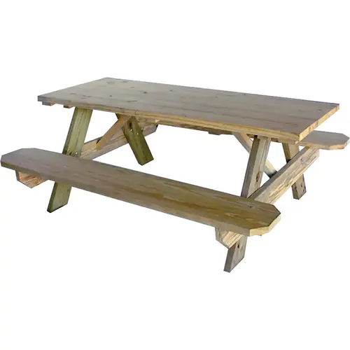 6 Ft. Pressure-Treated Wood Picnic Table with Benches 6 Ft. Pressure-Treated Wood Picnic Table with Benches
