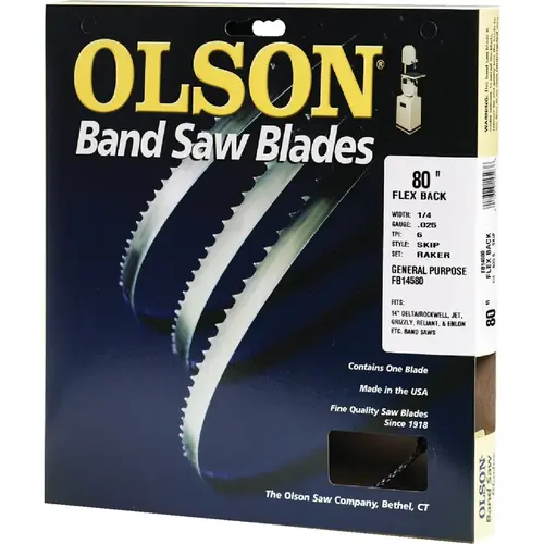 80 In. x 1/4 In. 6 TPI Skip Flex Back Band Saw Blade 80 In. x 1/4 In. 6 TPI Skip Flex Back Band Saw Blade