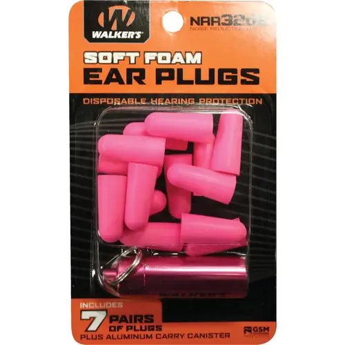 Soft Foam Neon Pink Ear Plugs (7-Pair) Soft Foam Neon Pink Ear Plugs (7-Pair)