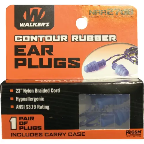 Contour Rubber Corded Blue Ear Plugs Contour Rubber Corded Blue Ear Plugs