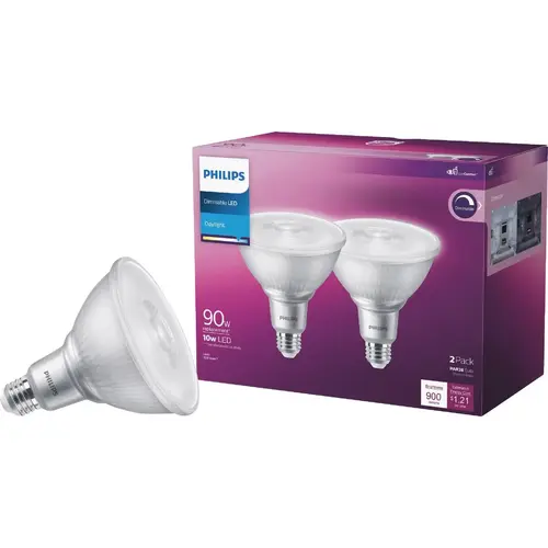 90W Equivalent Daylight PAR38 Medium Dimmable LED Floodlight Light Bulb - pack of 2 90W Equivalent Daylight PAR38 Medium Dimmable LED Floodlight Light Bulb - pack of 2
