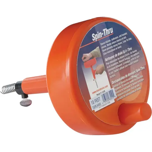 1/4 In. x 15 Ft. Plastic Spin Through Drain Auger 1/4 In. x 15 Ft. Plastic Spin Through Drain Auger