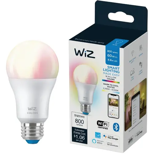 60W Equivalent Color Changing A19 Medium Dimmable Smart LED Light Bulb 60W Equivalent Color Changing A19 Medium Dimmable Smart LED Light Bulb