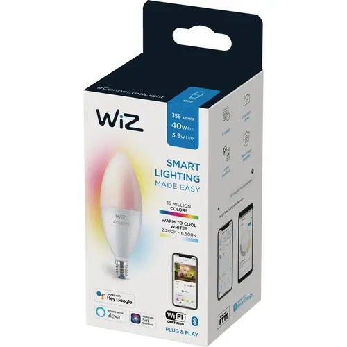 40W Equivalent Color Changing B12 Candelabra Dimmable Smart LED Decorative Light Bulb 40W Equivalent Color Changing B12 Candelabra Dimmable Smart LED Decorative Light Bulb