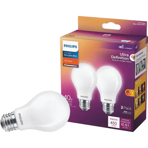Ultra Definition Warm Glow 40W Equivalent Soft White A19 Medium LED Light Bulb - pack of 2 Ultra Definition Warm Glow 40W Equivalent Soft White A19 Medium LED Light Bulb - pack of 2