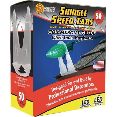 White Clip-On Shingle Speed Tabs - pack of 50 White Clip-On Shingle Speed Tabs - pack of 50