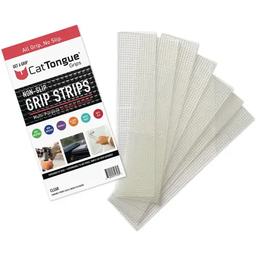 Gription 2 In. W. x 8 In. L. Clear Non-Abrasive Anti-Slip Strips - pack of 7 Gription 2 In. W. x 8 In. L. Clear Non-Abrasive Anti-Slip Strips - pack of 7