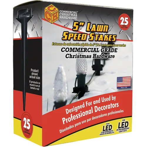 5 In. Lawn Speed Stakes Black - pack of 25 5 In. Lawn Speed Stakes Black - pack of 25