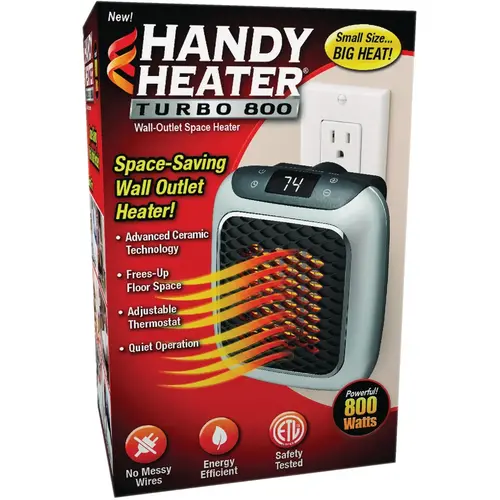 Turbo 800 Wall Outlet Ceramic Space Heater Gray Turbo 800 Wall Outlet Ceramic Space Heater Gray