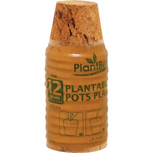 2.5 In. Coconut Coir Plantable Pot - pack of 12 2.5 In. Coconut Coir Plantable Pot - pack of 12