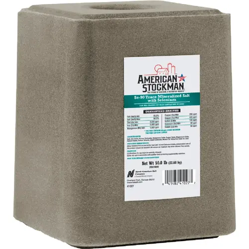50 Lb. Trace Mineralized Salt With Selenium 90 Salt Block 50 Lb. Trace Mineralized Salt With Selenium 90 Salt Block