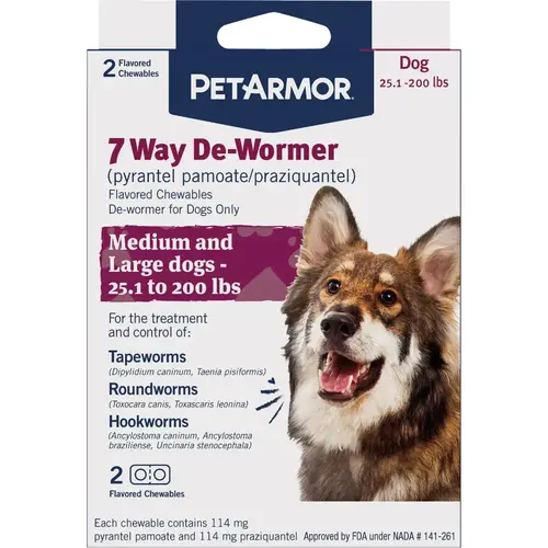7-Way De-Wormer for Medium & Large Dogs - pack of 2 7-Way De-Wormer for Medium & Large Dogs - pack of 2