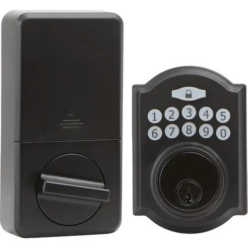 Electronic Deadbolt, Matte Black Electronic Deadbolt, Matte Black