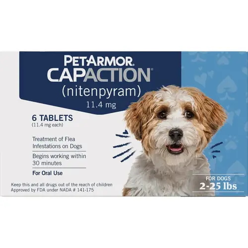 CapAction 2 to 25 Lb. Dog Flea Tabs - pack of 6 CapAction 2 to 25 Lb. Dog Flea Tabs - pack of 6