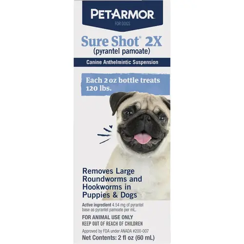 Sure Shot 2X 2 Oz. Liquid Dog Dewormer Sure Shot 2X 2 Oz. Liquid Dog Dewormer