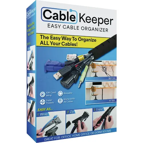 10 Ft. Cable Organizer Black 10 Ft. Cable Organizer Black