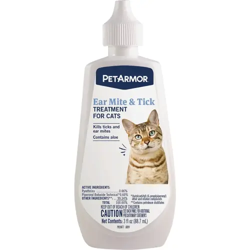 3 Oz. Ear Mite & Tick Treatment for Cats 3 Oz. Ear Mite & Tick Treatment for Cats