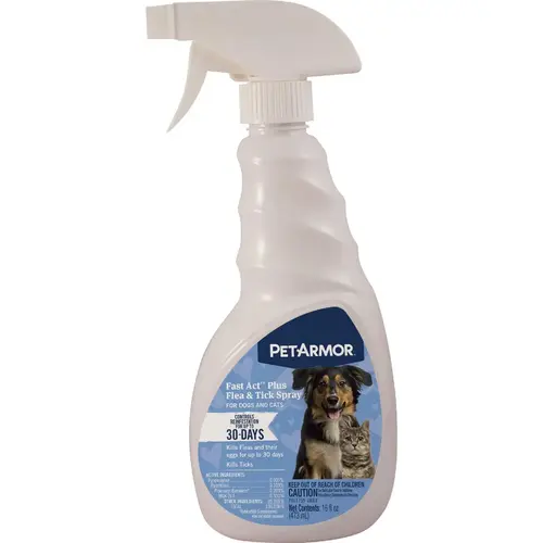 Fast Act Plus 16 Oz. Trigger Spray Flea & Tick Treatment for Dogs & Cats Fast Act Plus 16 Oz. Trigger Spray Flea & Tick Treatment for Dogs & Cats
