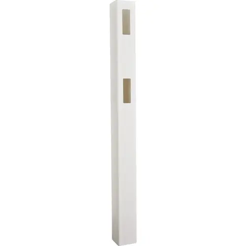5 In. x 5 In. x 60 In. White End 2-Rail Fence Vinyl Post 5 In. x 5 In. x 60 In. White End 2-Rail Fence Vinyl Post