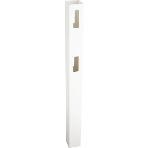 5 In. x 5 In. x 60 In. White Line 2-Rail Fence Vinyl Post 5 In. x 5 In. x 60 In. White Line 2-Rail Fence Vinyl Post
