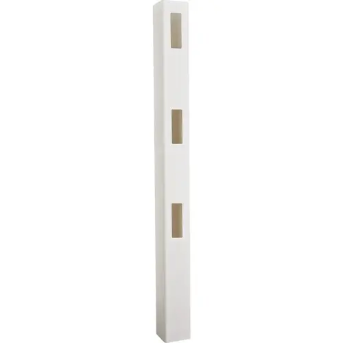 5 In. x 5 In. x 84 In. White End 3-Rail Fence Vinyl Post 5 In. x 5 In. x 84 In. White End 3-Rail Fence Vinyl Post
