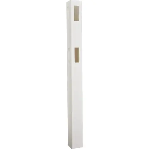5 In. x 5 In. x 60 In. White Corner 2-Rail Fence Vinyl Post 5 In. x 5 In. x 60 In. White Corner 2-Rail Fence Vinyl Post
