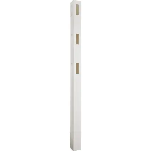 5 In. x 5 In. x 84 In. White Corner 3-Rail Fence Vinyl Post 5 In. x 5 In. x 84 In. White Corner 3-Rail Fence Vinyl Post